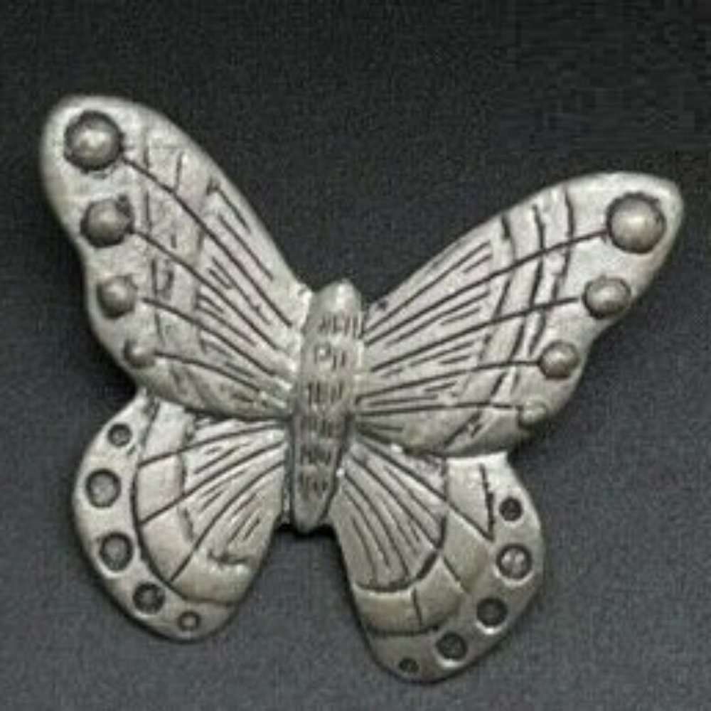 vintage silver tone butterfly brooch pin
